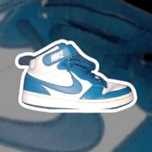 (EUC) NIKE® Court Borough Mid 2 "White Marina" Big Kid's Shoes - Size 5 Y